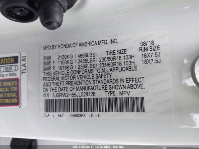 5J6RW2H55JL028128 Honda CR-V EX