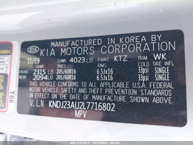 KNDJ23AU2L7716802 KIA SOUL LX