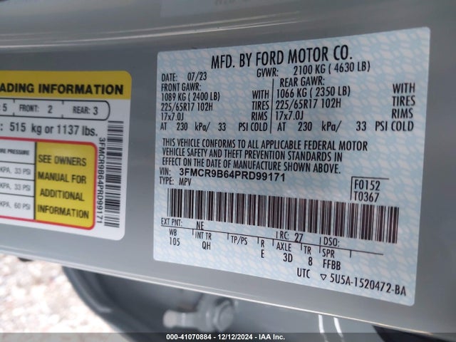 Ford Bronco Sport Big Bend 2023 3FMCR9B64PRD99171 Image 9