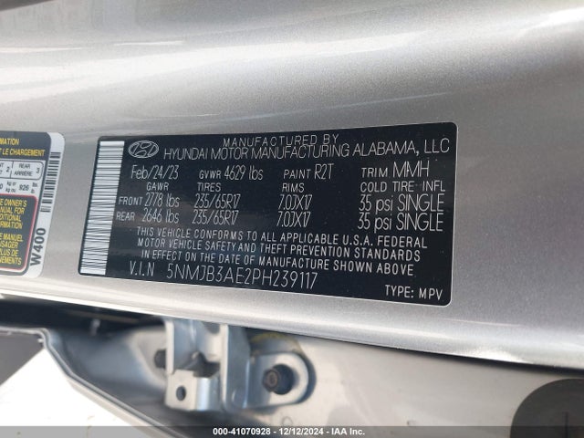 Hyundai TUCSON SEL 2023 5NMJB3AE2PH239117 Image 9