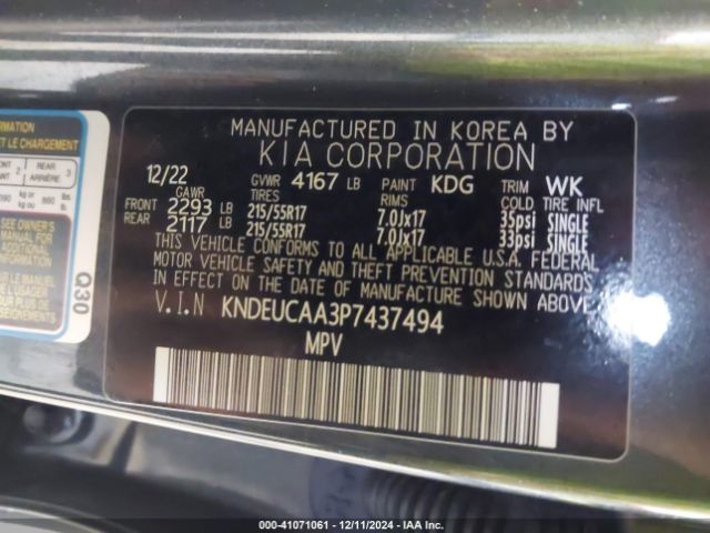 KNDEUCAA3P7437494 KIA SELTOS S
