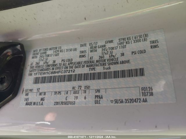 1FTEW1C88HFC37212 Ford F-150 Xlt