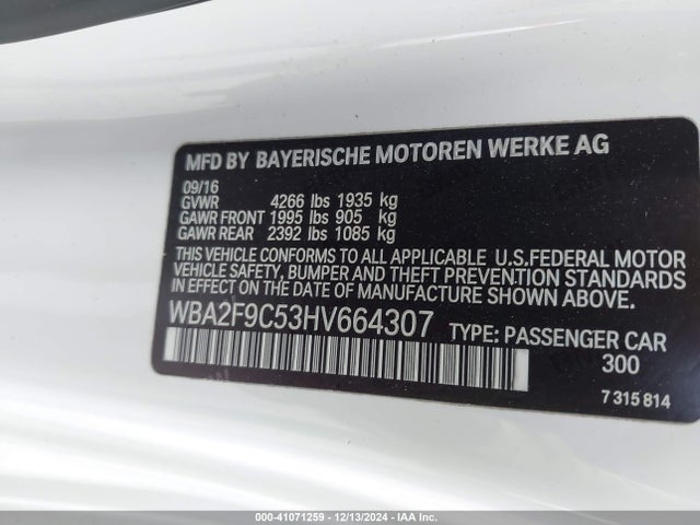 WBA2F9C53HV664307 BMW 230I