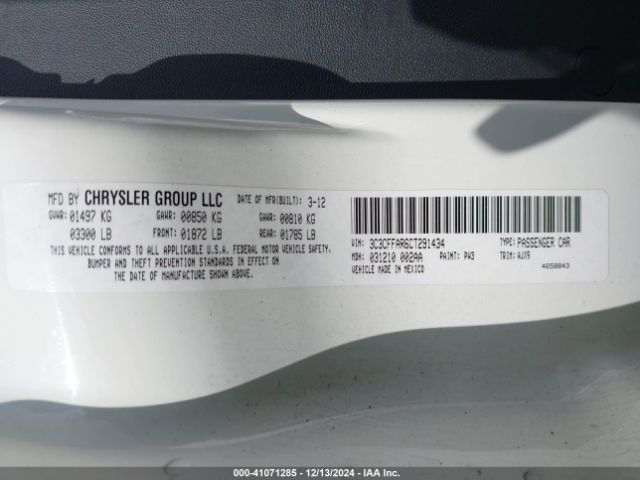 2012 FIAT 500 3C3CFFAR6CT291434 Photo 8