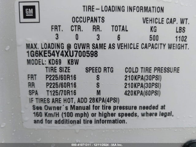 1999 CADILLAC DEVILLE 1G6KE54Y4XU700598 Photo 8