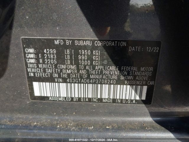 4S3GTAD64P3708240 Subaru Impreza Premium 5-door