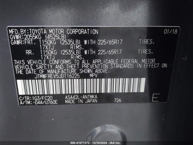 JTMWFREV5JD116225 Toyota Rav4 Adventure/xle