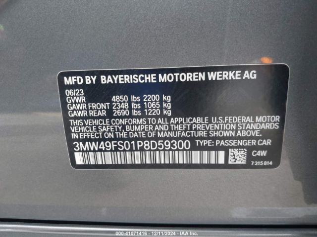 2023 BMW 3 SERIES 3MW49FS01P8D59300 Photo 8