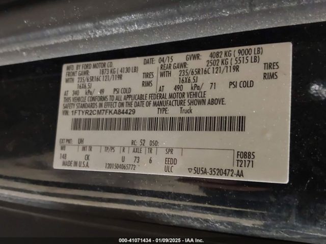 1FTYR2CM7FKA84429 Ford Transit-250