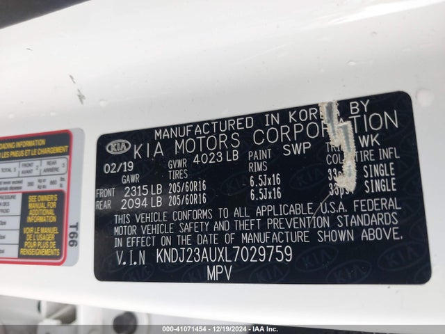 KIA SOUL LX 2020 KNDJ23AUXL7029759 Image 9