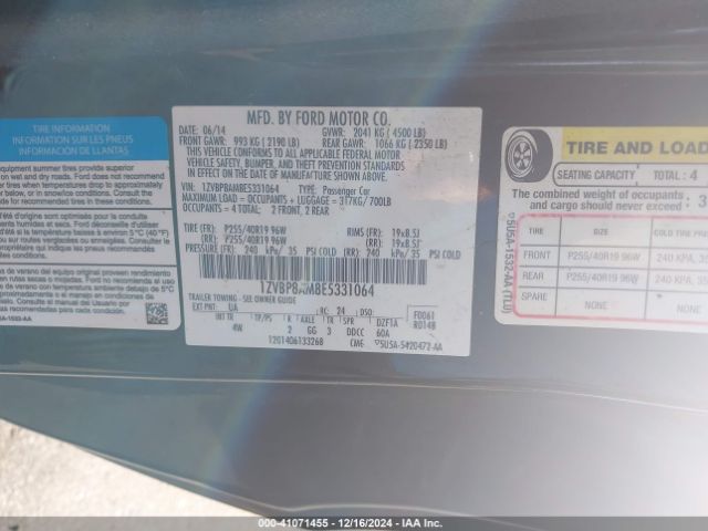 2014 FORD MUSTANG 1ZVBP8AM8E5331064 Photo 8