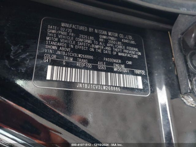 JN1BJ1CV3LW268886 Nissan Rogue Sport S Fwd Xtronic Cvt