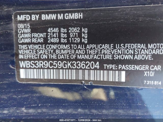 WBS3R9C59GK336204 BMW M4