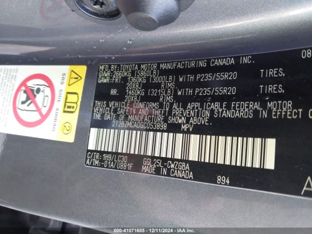 2T2BZMCA0GC053898 Lexus Rx 350 F Sport