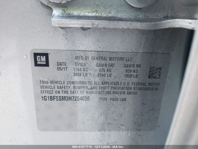 1G1BF5SM3H7254656 Chevrolet Cruze Premier Auto