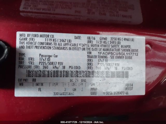 1FADP5CU5GL117712 Ford C-max Energi Sel