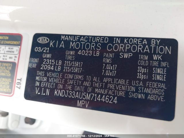 KNDJ33AU5M7144624 KIA SOUL EX