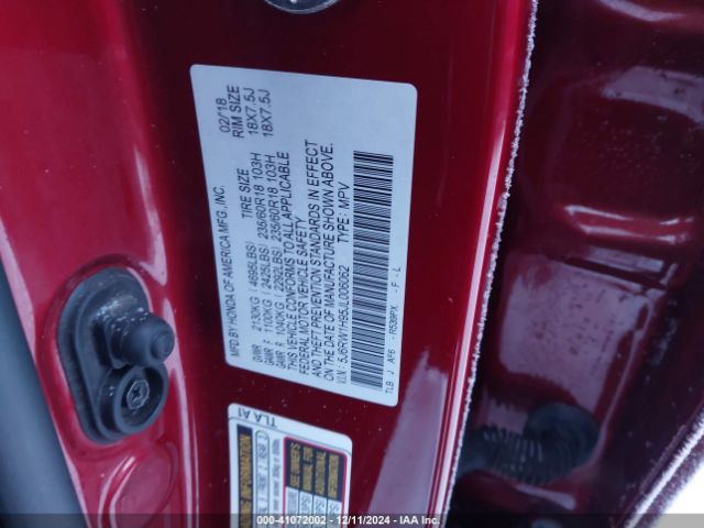 5J6RW1H95JL006062 Honda Cr-v Touring