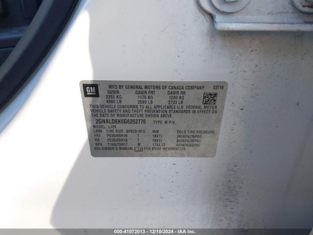 2GNALDEK6G6252776 Chevrolet Equinox Ltz