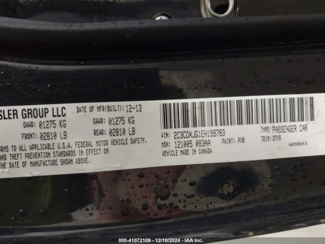 2C3CDXJG1EH199783 Dodge Charger Sxt