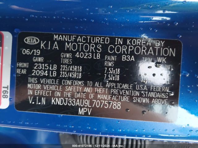 KNDJ33AU9L7075788 KIA SOUL EX
