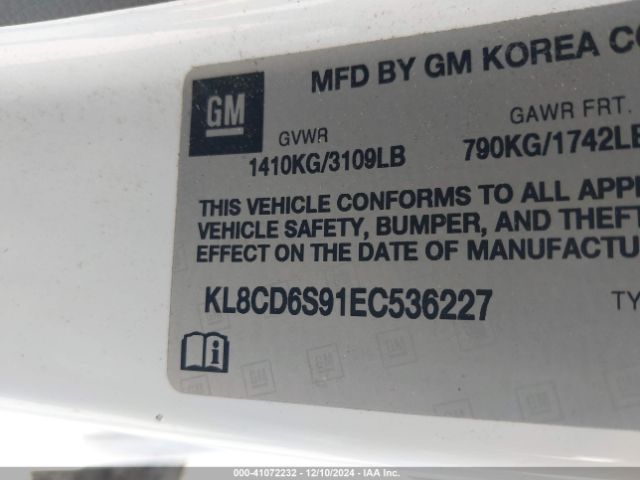 KL8CD6S91EC536227 Chevrolet Spark 1lt Auto