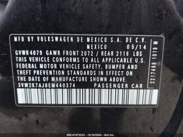 3VW2K7AJ8EM440374 Volkswagen Jetta 2.0l S
