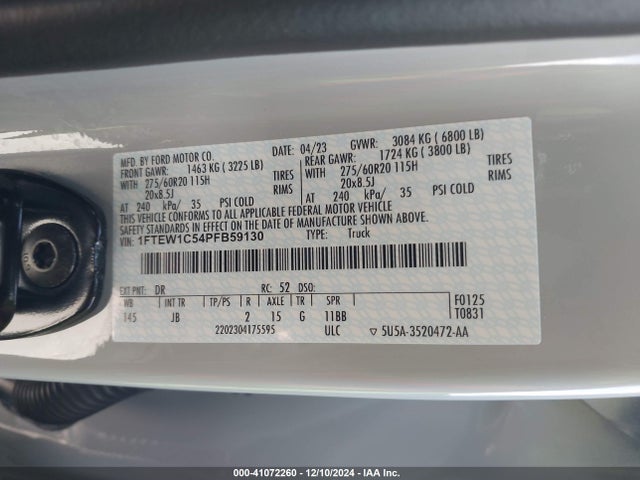 Ford F-150 Xl 2023 1FTEW1C54PFB59130 Image 9