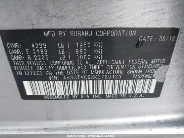 4S3GTAC6XK3709130 Subaru Impreza 2.0i Premium