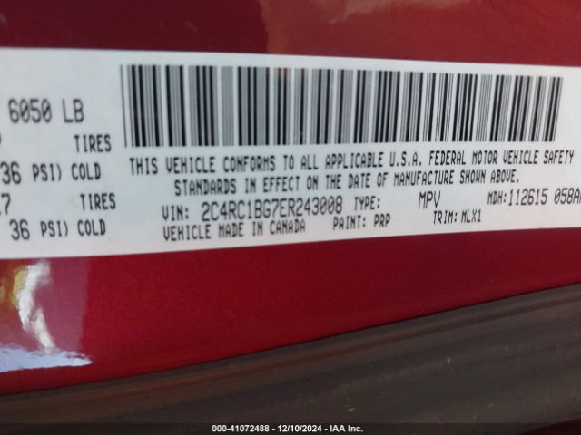 2C4RC1BG7ER243008 Chrysler Town & Country Touring
