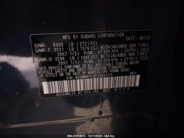 2023 SUBARU ASCENT 4S4WMARD8P3449229 Photo 8