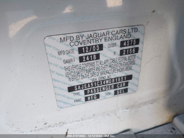 2004 JAGUAR X-TYPE SAJEA51CX4WD81551 Photo 8