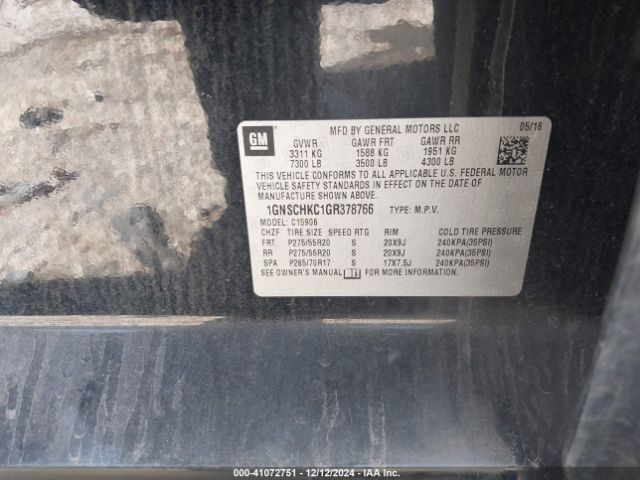 1GNSCHKC1GR378766 Chevrolet Suburban Lt