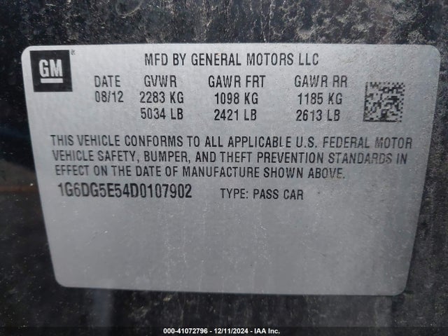 2013 CADILLAC CTS 1G6DG5E54D0107902 Photo 8