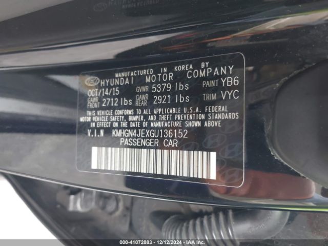 KMHGN4JEXGU136152 Hyundai Genesis 3.8