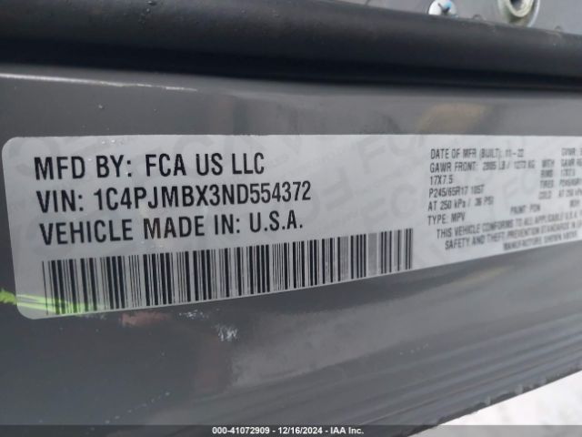 1C4PJMBX3ND554372 Jeep Cherokee Trailhawk 4x4