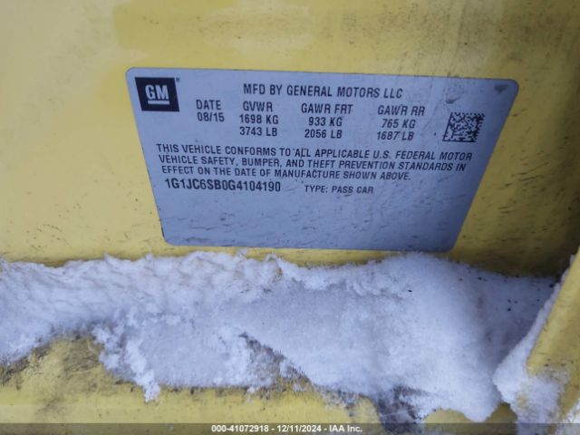 1G1JC6SB0G4104190 Chevrolet Sonic Lt Auto
