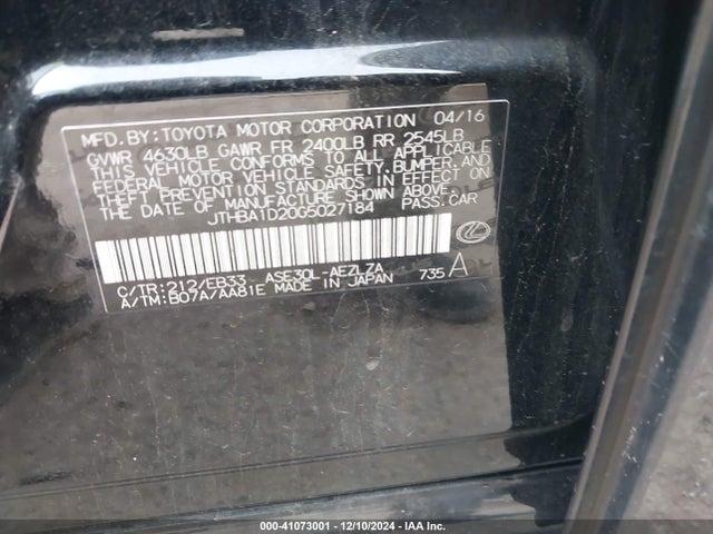 JTHBA1D20G5027184 Lexus IS 200T
