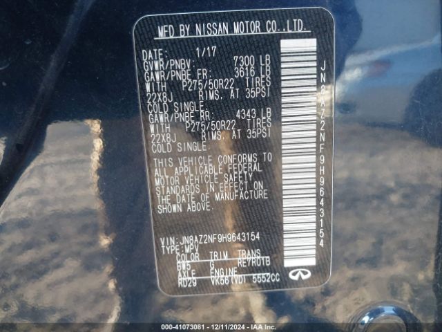 JN8AZ2NF9H9643154 Infiniti QX80