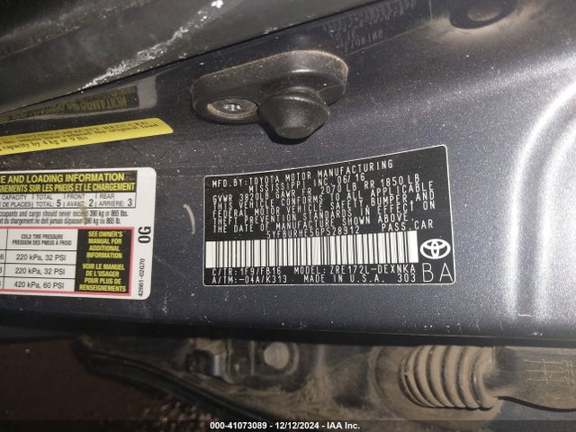 Toyota COROLLA LE 2016 5YFBURHE5GP528912 Image 9