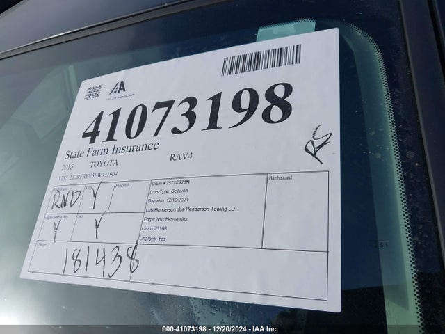 Toyota Rav4 Xle 2015 2T3RFREV5FW331904 Image 18