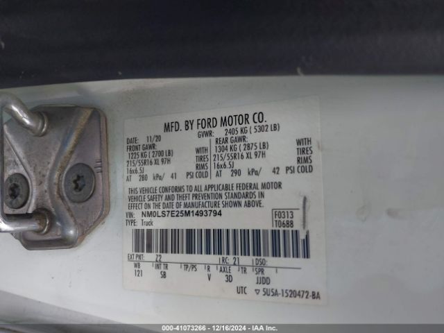 NM0LS7E25M1493794 Ford Transit Connect Xl Cargo Van
