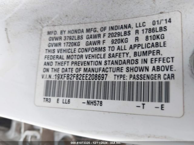 19XFB2F82EE208697 Honda CIVIC EX