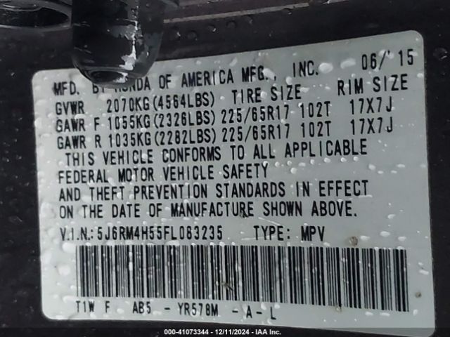 5J6RM4H55FL083235 Honda CR-V EX
