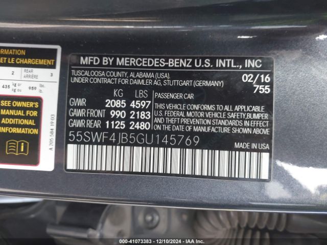 55SWF4JB5GU145769 Mercedes-Benz C-class C 300/luxury/sport