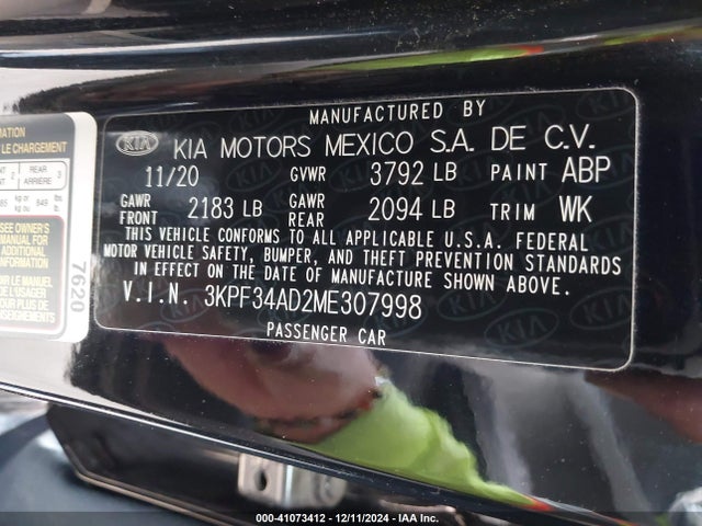 KIA Forte Gt-line 2021 3KPF34AD2ME307998 Image 9
