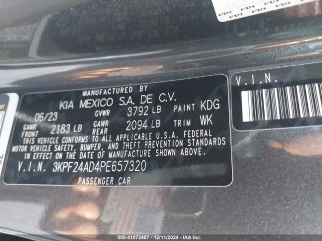 3KPF24AD4PE657320 KIA Forte Lxs