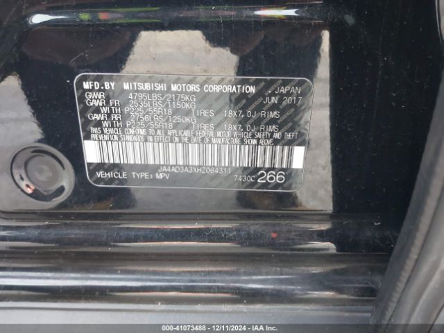 JA4AD3A3XHZ064311 Mitsubishi Outlander Se