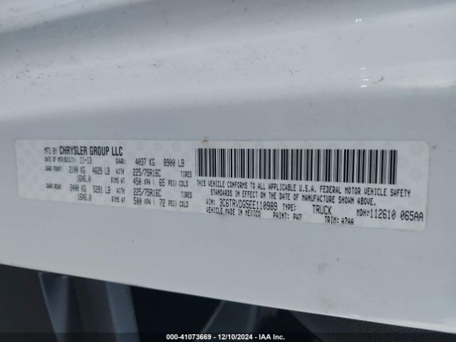 3C6TRVDG5EE110989 RAM Promaster 2500 High Roof