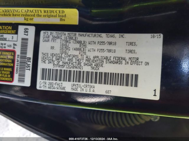 5TFRM5F12GX096921 Toyota Tundra Sr 4.6l V8